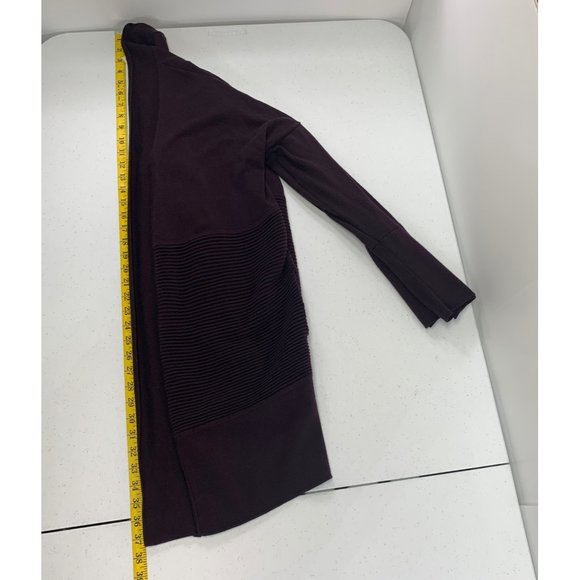 Lululemon Merino Wool Sit In Lotus Wrap ll Sweater Size 12 Heathered Plum - Picture 11 of 12